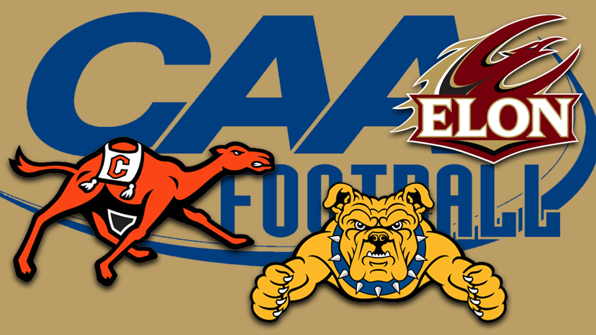 CAA Football Logo with Campbell, Elon, NC A&T