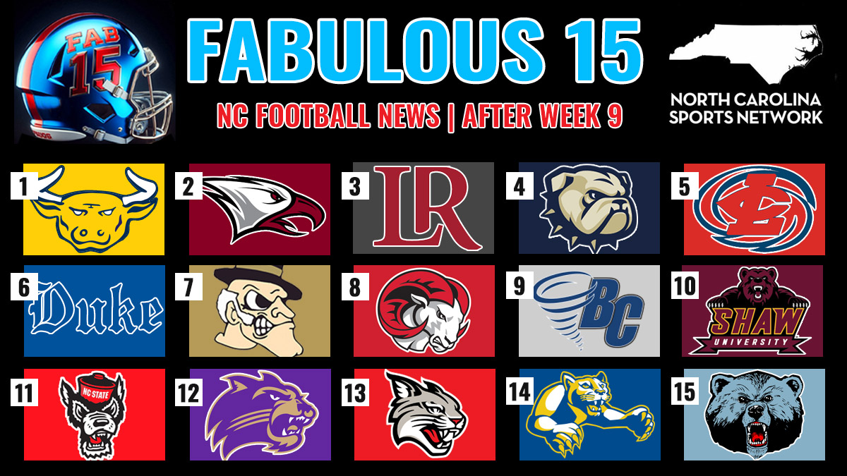 North Carolina college football Fabulous 15