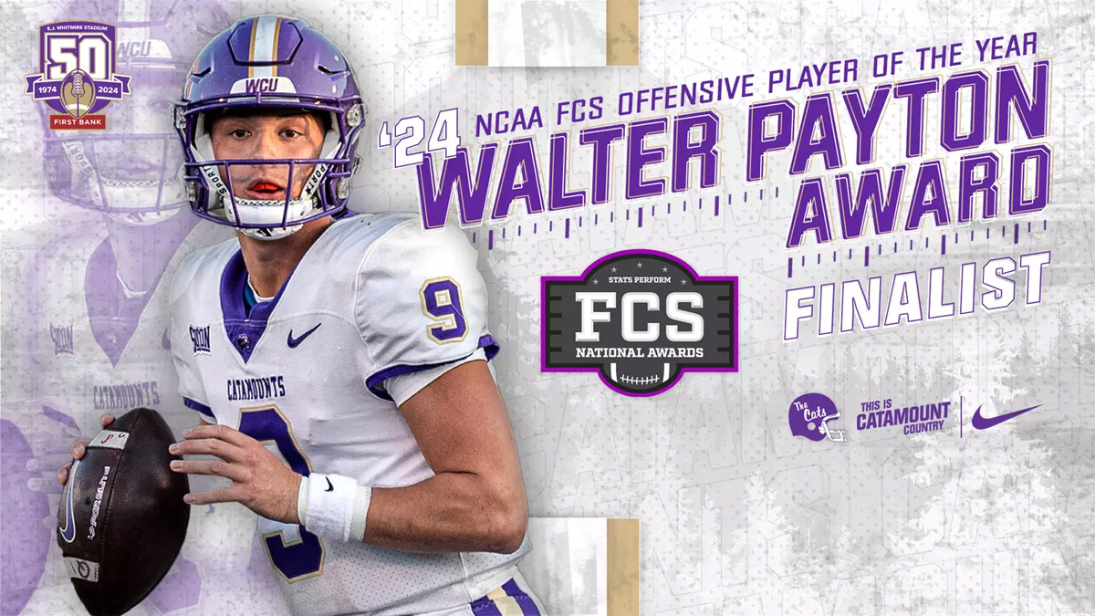 Western Carolina quarterback Cole Gonzales was named a Walter Payton Award finalist.