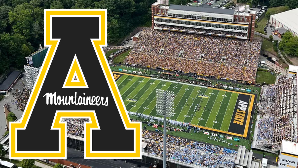 An image depicting Appalachian State's logo and Kidd Brewer Stadium.