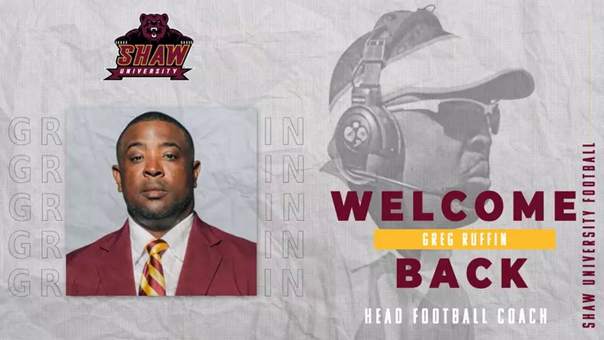 Shaw University welcomes back Greg Ruffin as football coach.