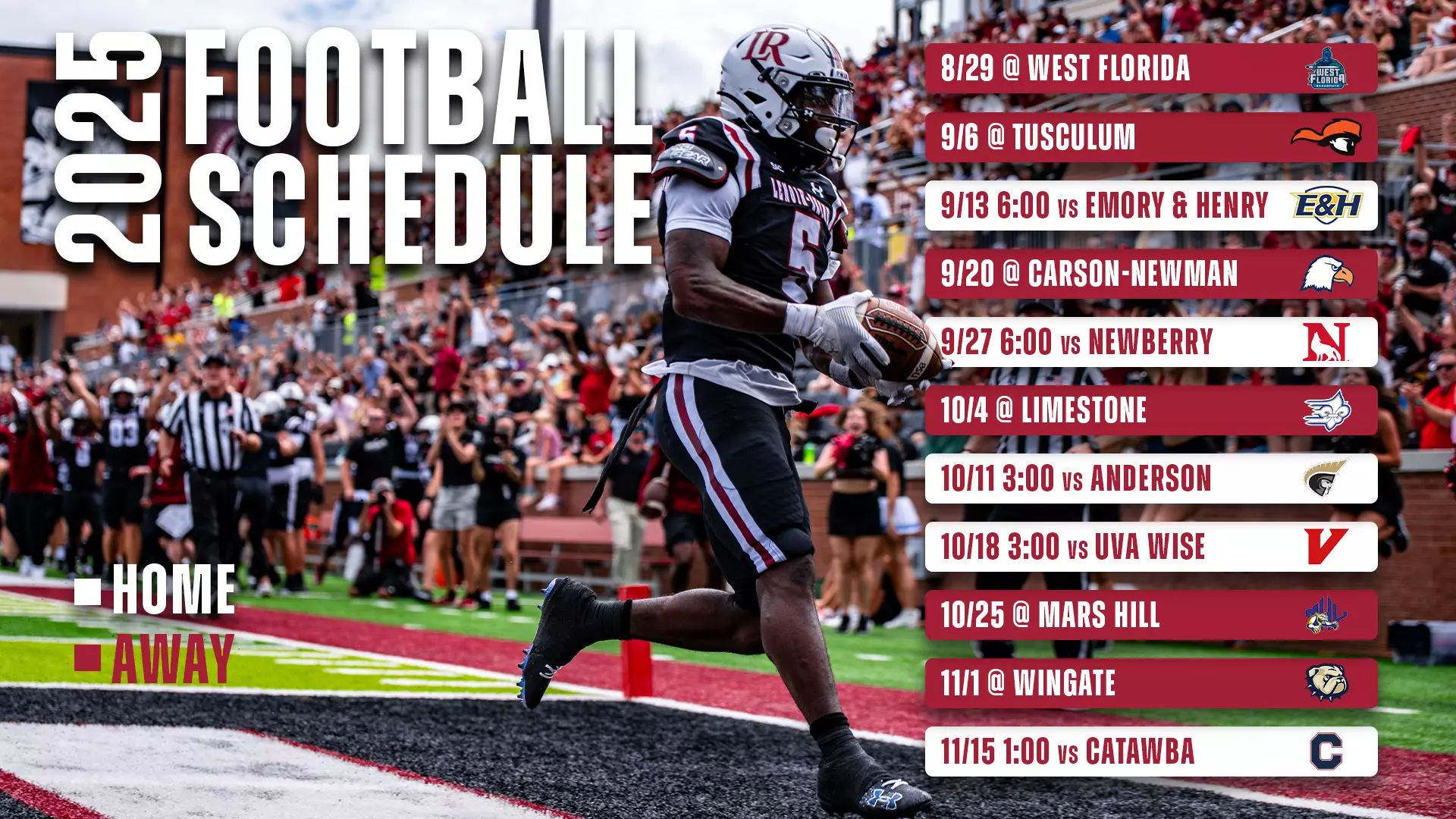 Lenoir-Rhyne football schedule 2025 announced, including list of all 11 games.