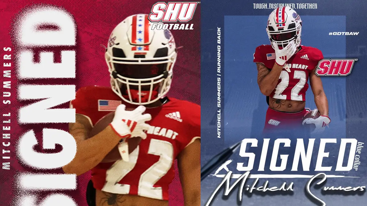 Mitchell Summers' commitment graphics to Sacred Heart.