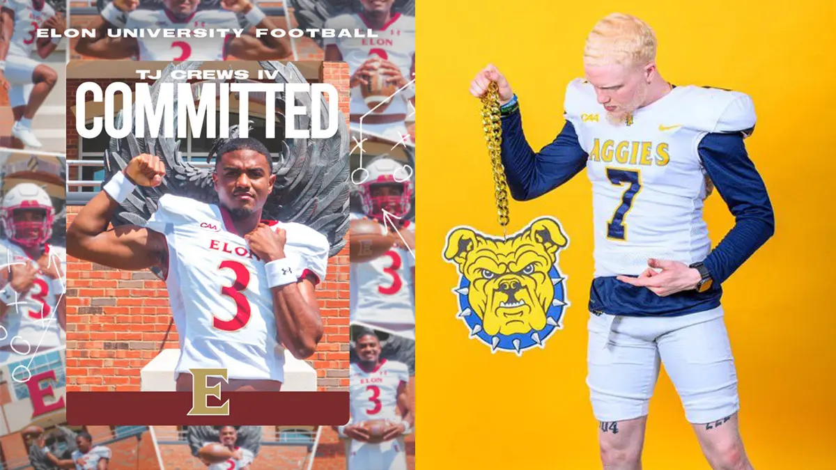Transfer quarterbacks TJ Crews IV (Kansas) and Champ Long (Maryland) will join FCS programs Elon and NC A&T, respectively.