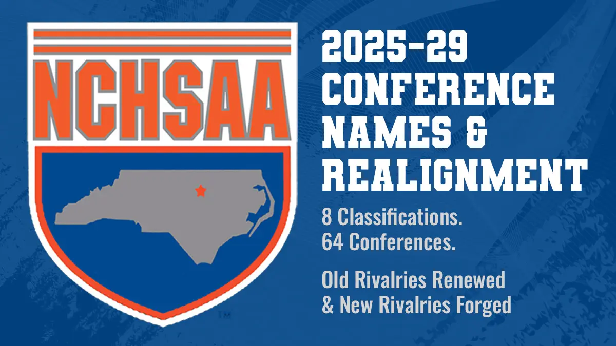 NCHSAA conference names for 2025–29 football season