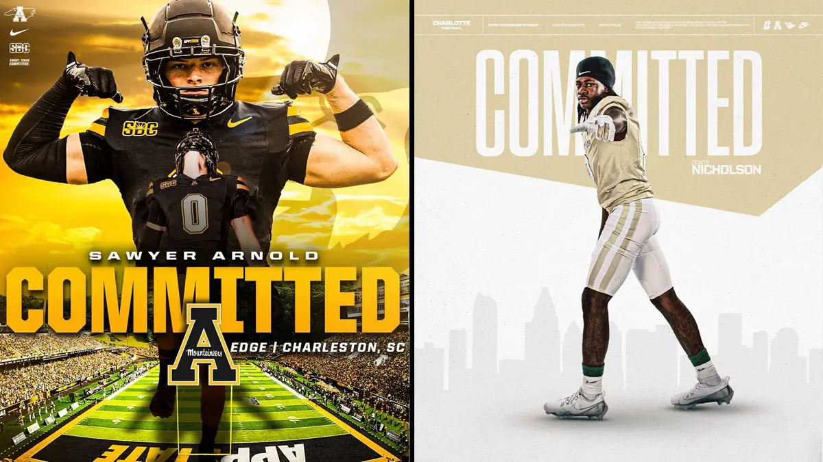 Sawyer Arnold (Appalachian State) and Donte Nicholson (Charlotte) announce their college football commitments.