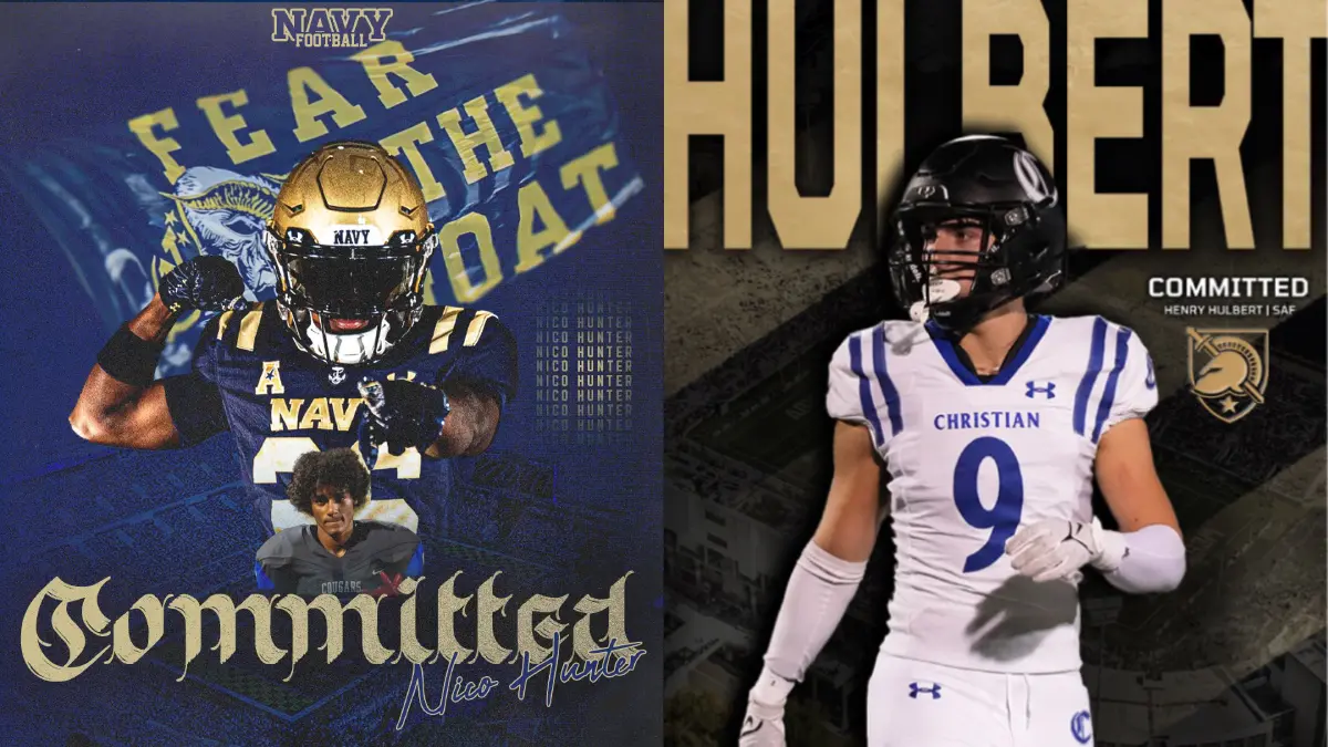 Two 2026 North Carolina football prospects - Nico Hunter and Henry Hulbert - will compete on opposite sides of the Navy-vs.-Army rivalry.