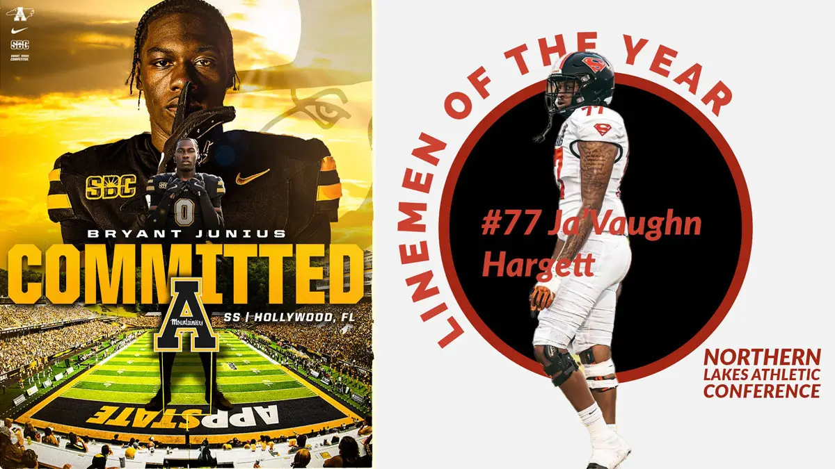 Bryant Junius from Hollywood, Fla. and Ja'Vaughn Hargett from Southern Durham have announced commitments to App State and ECU respectively.