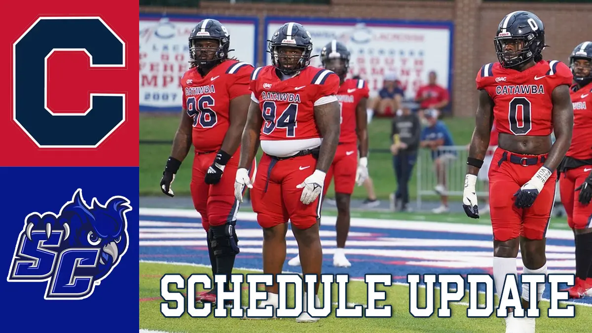 Catawba College announces an upcoming football game against Southern Connecticut State on Sept. 27, 2025