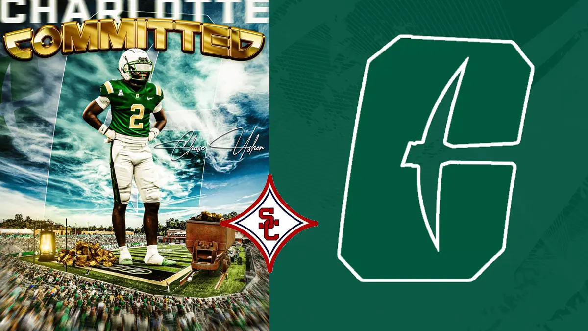 Chase Usher announces his commitment to Charlotte football for the 2026 season.