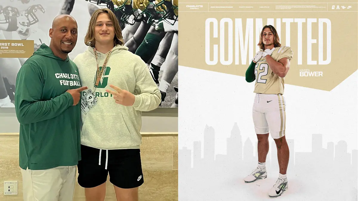After a great visit to campus, Kaiden Bower from Carmel. Indiana, has committed to Charlotte 49ers football.