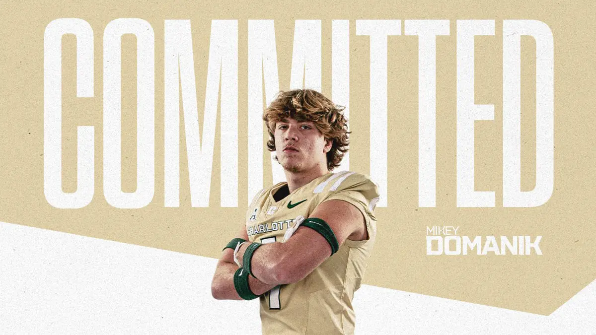 Kell High linebacker Mikey Domanik announces his commitment to Charlotte 49ers football.