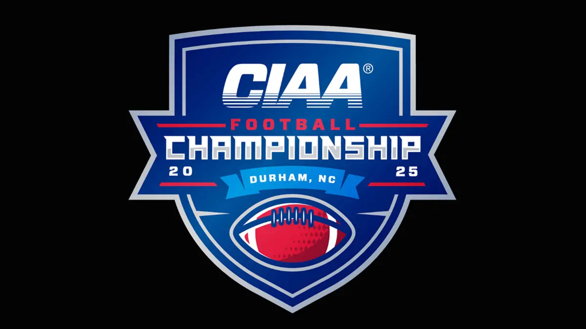 The CIAA's 2025 football logo on a black background