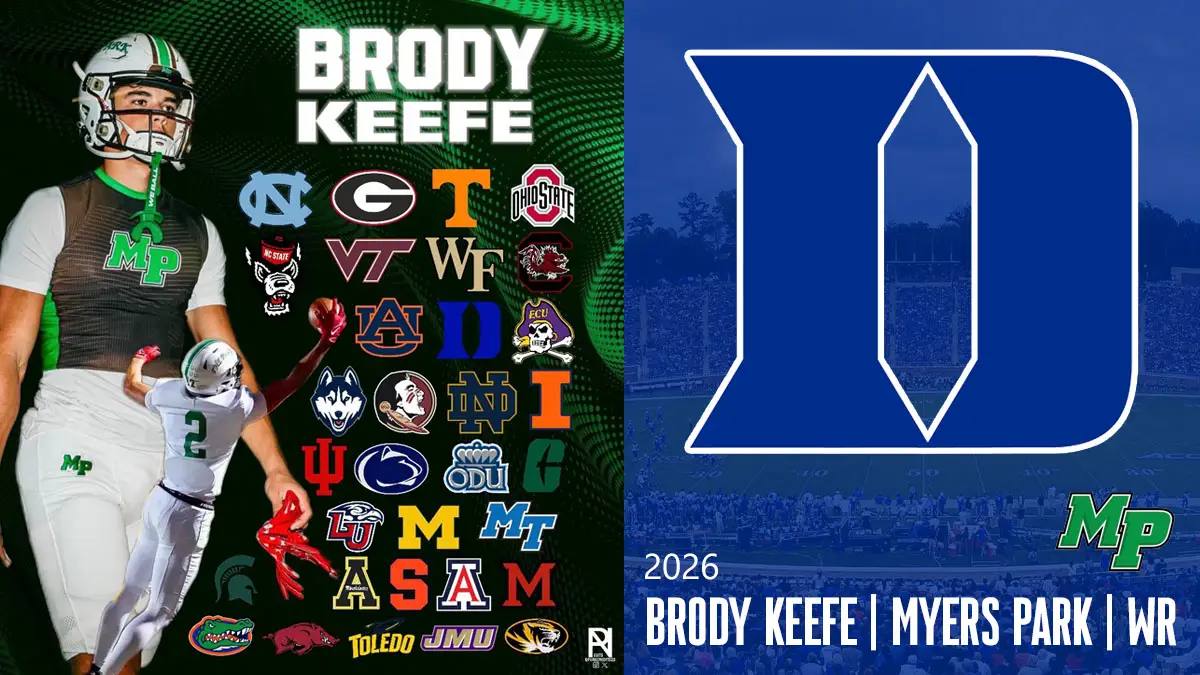 Myers Park wide receiver Brody Keefe chose Duke football over more than 30 Division I offers.
