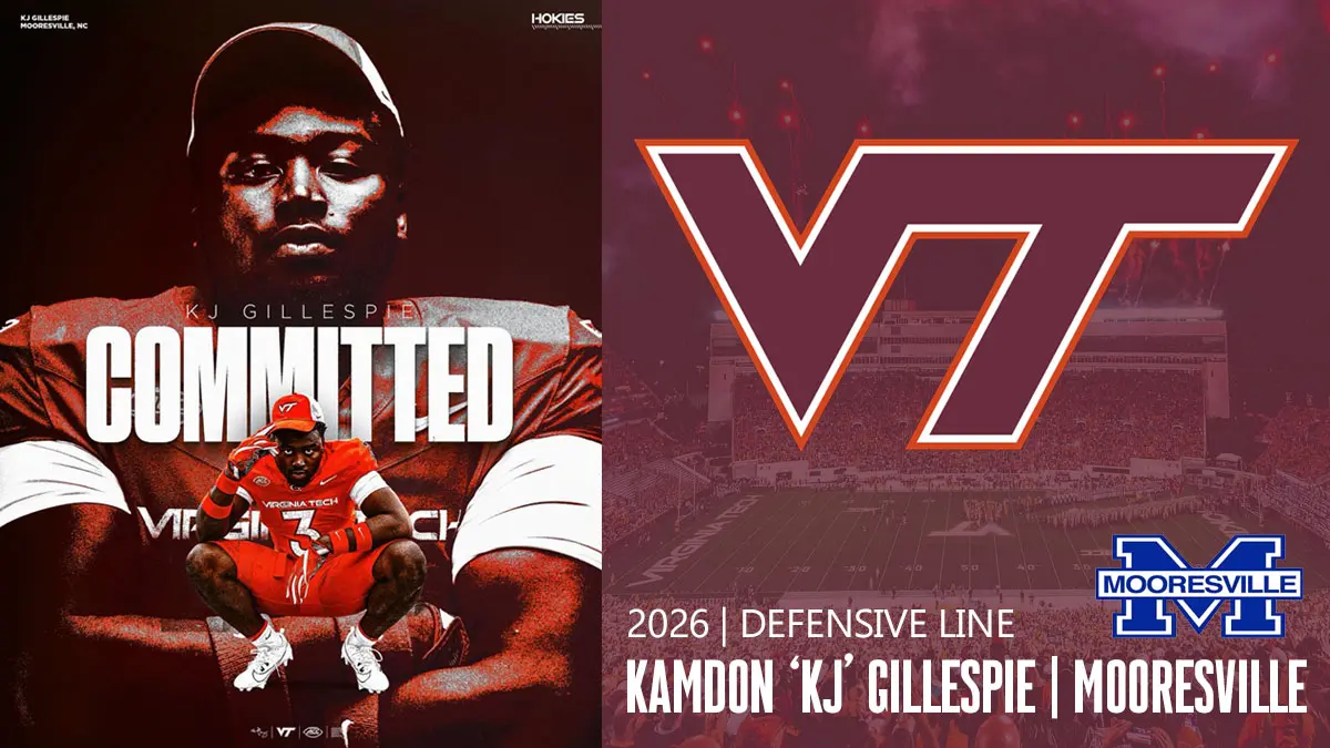 Kamdon "KJ" Gillespie announces his commitment to play football at Virginia Tech in 2026.