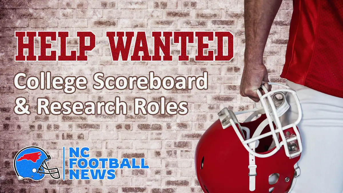 NC Football News help wanted - research and scoreboard part-time positions available