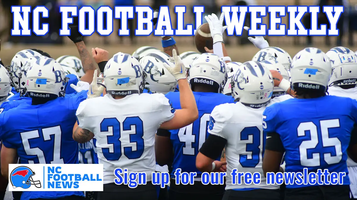 Sign up for our free email newsletter, NC Football Weekly.