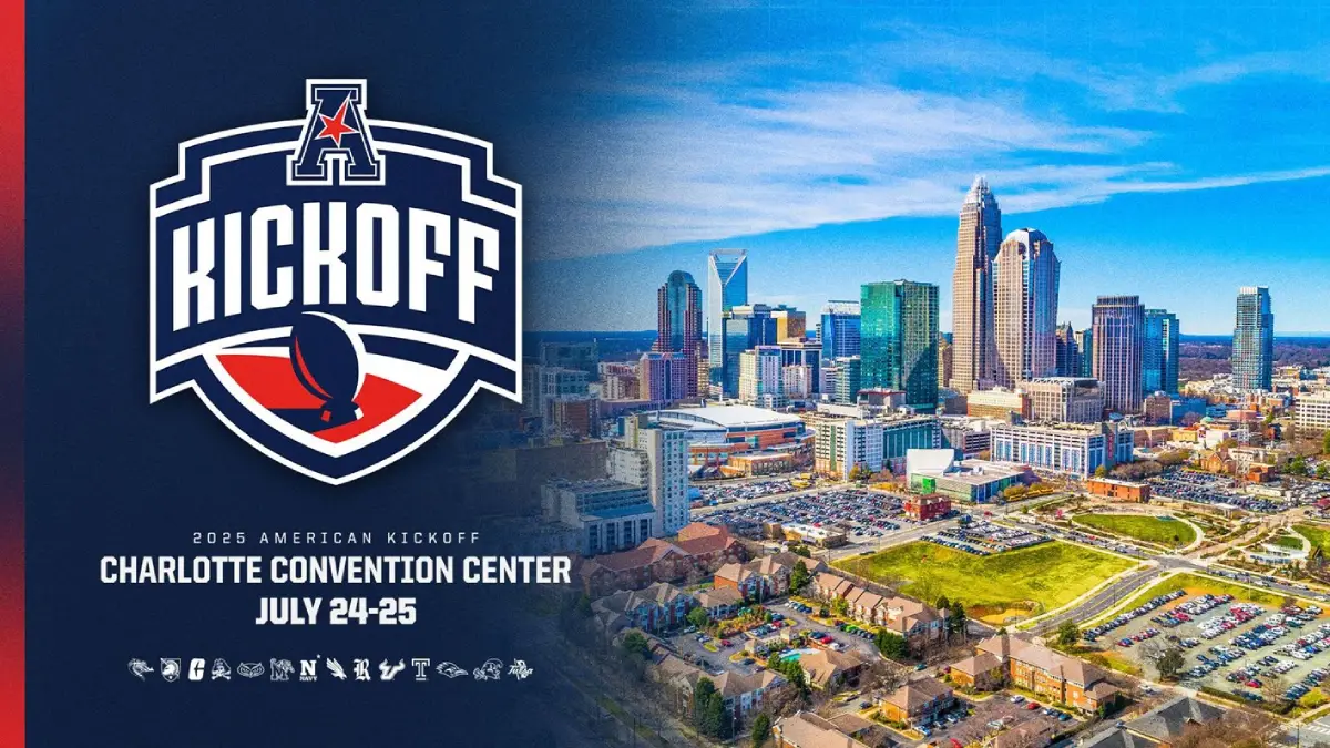 The American Athletic Conference announces that it will hold its 2025 football media day event in Charlotte on July 24-25.