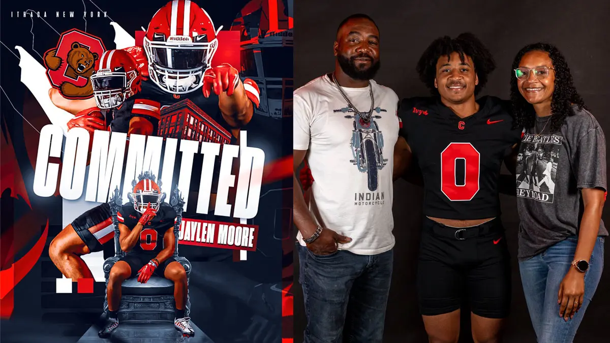 High Point Christian running back Jaylen Moore has committed to Cornell. He announced his commitment with social media graphics.