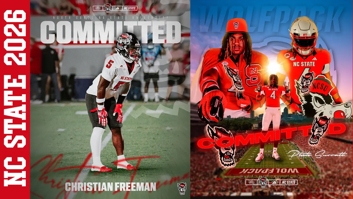 Southeast Raleigh running back Christian Freeman and Crest safety D'Various Surratt announce their football commitments to NC State.