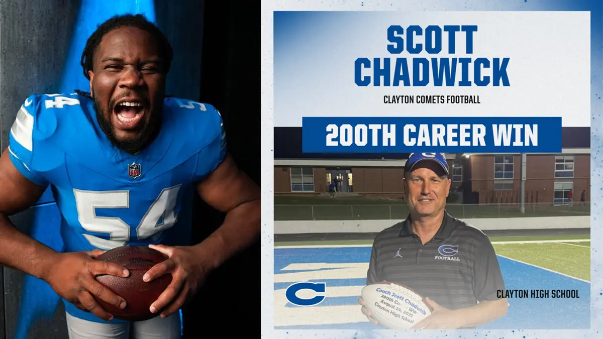 Former Sanderson High star Alim McNeill, now with the Detriot Lions, had his high school jersey retired, while Clayton High coach Scott Chadwick earned his 200th career win.