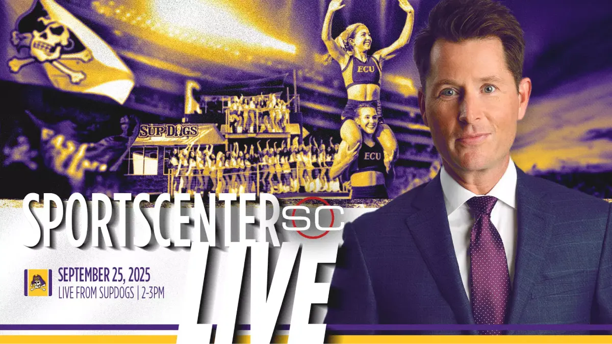 ESPN Sports Center coming to Greenville | Sept. 25 - NCFootballNews Matt Barrie and ESPN's Sports Center team will broadcast live from Greenville on Thursday, Sept. 25 leading into the East Carolina football game vs. Army.