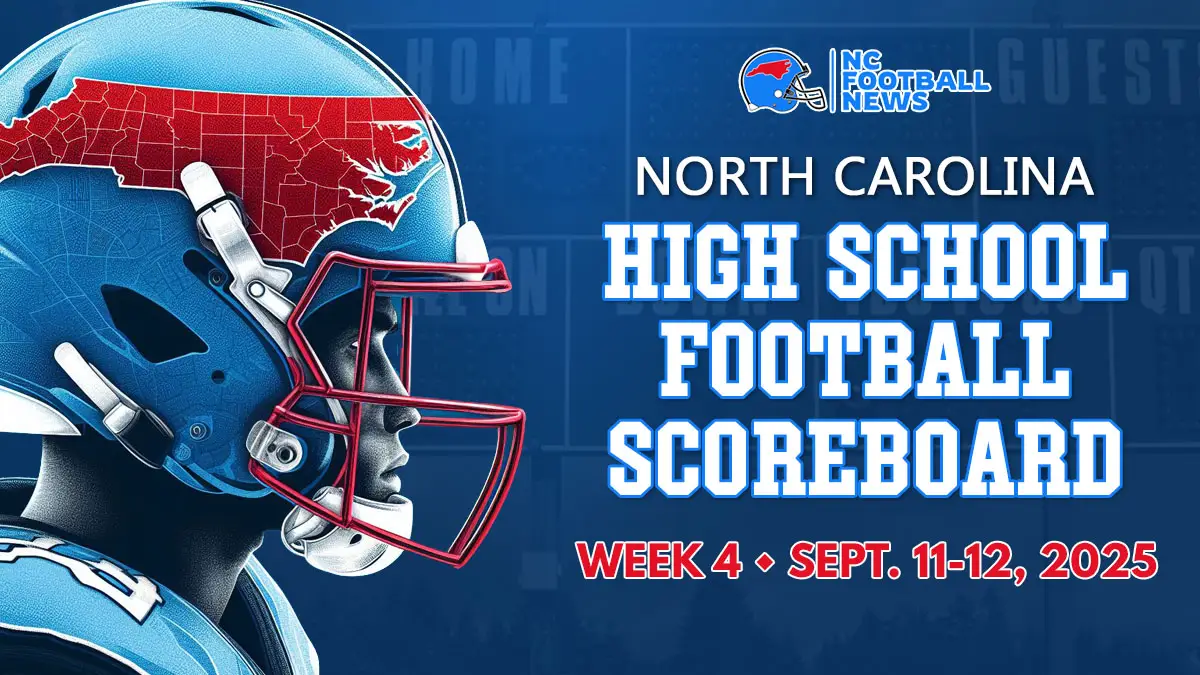 View week 4 schedules and scores (Sept. 12, 2025) on our NC Football News North Carolina High School Football Scoreboard