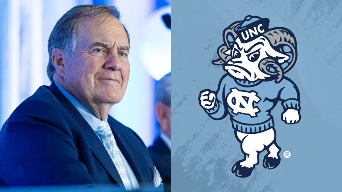 UNC football coach Bill Belichick pictured at his introductory press conference in December 2024