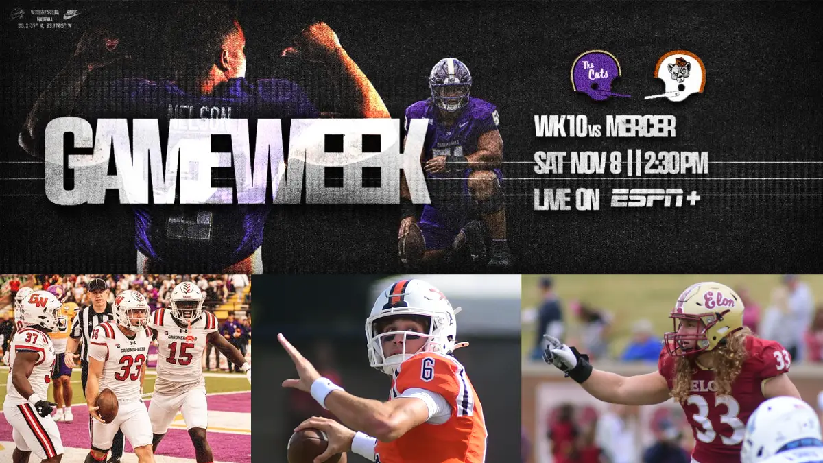 North Carolina FCS Football Game Day collage, featuring images from Western Carolina, Gardner-Webb, Campbell and Elon