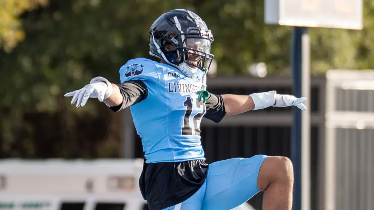 Livingstone's Kenyon Garner celebrates after a big play during the 2025 season