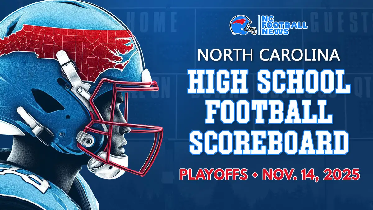 North Carolina high school football scoreboard for the second week of the state playoffs.