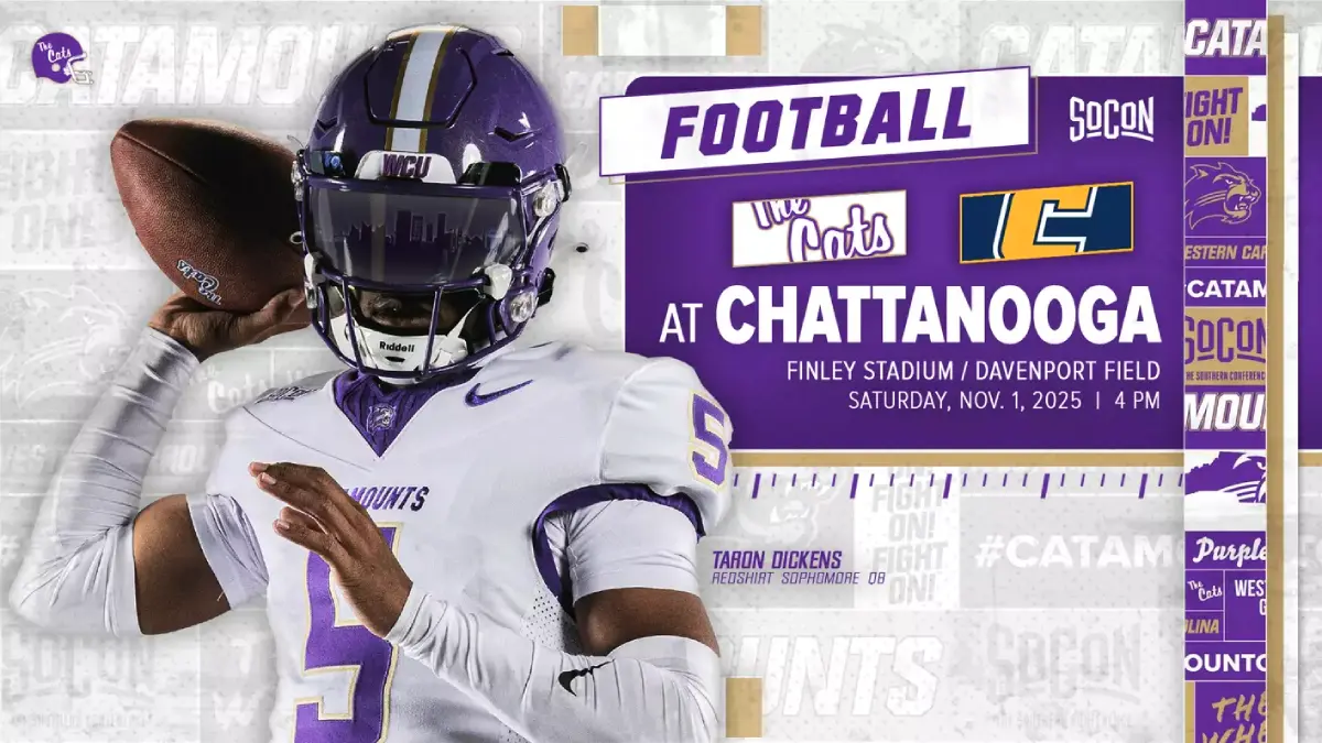 Western Carolina football game-day promotion for its Southern Conference road trip to Chattanooga