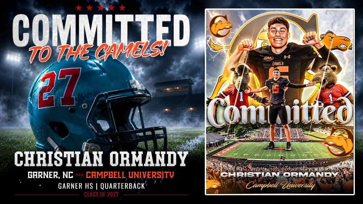 Garner quarterback Christian Ormandy has committed to Campbell University for 2027