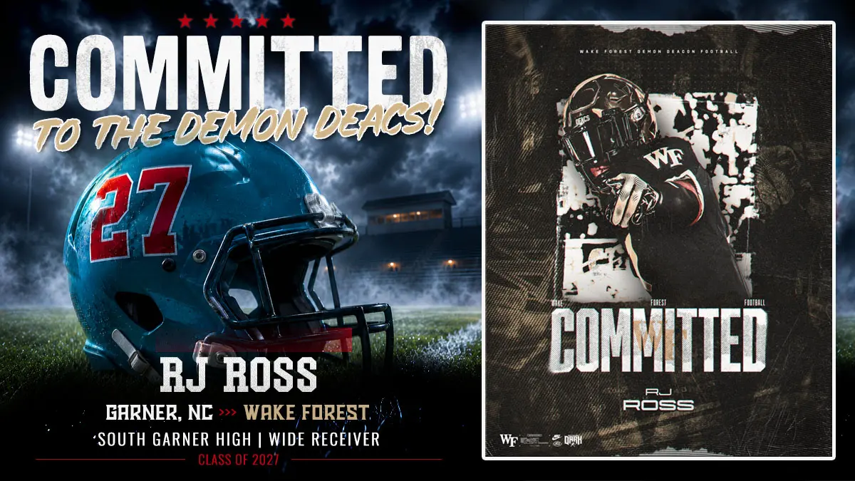 South Garner wide receiver Randolph "RJ" Ross has committed to Wake Forest football for 2027.