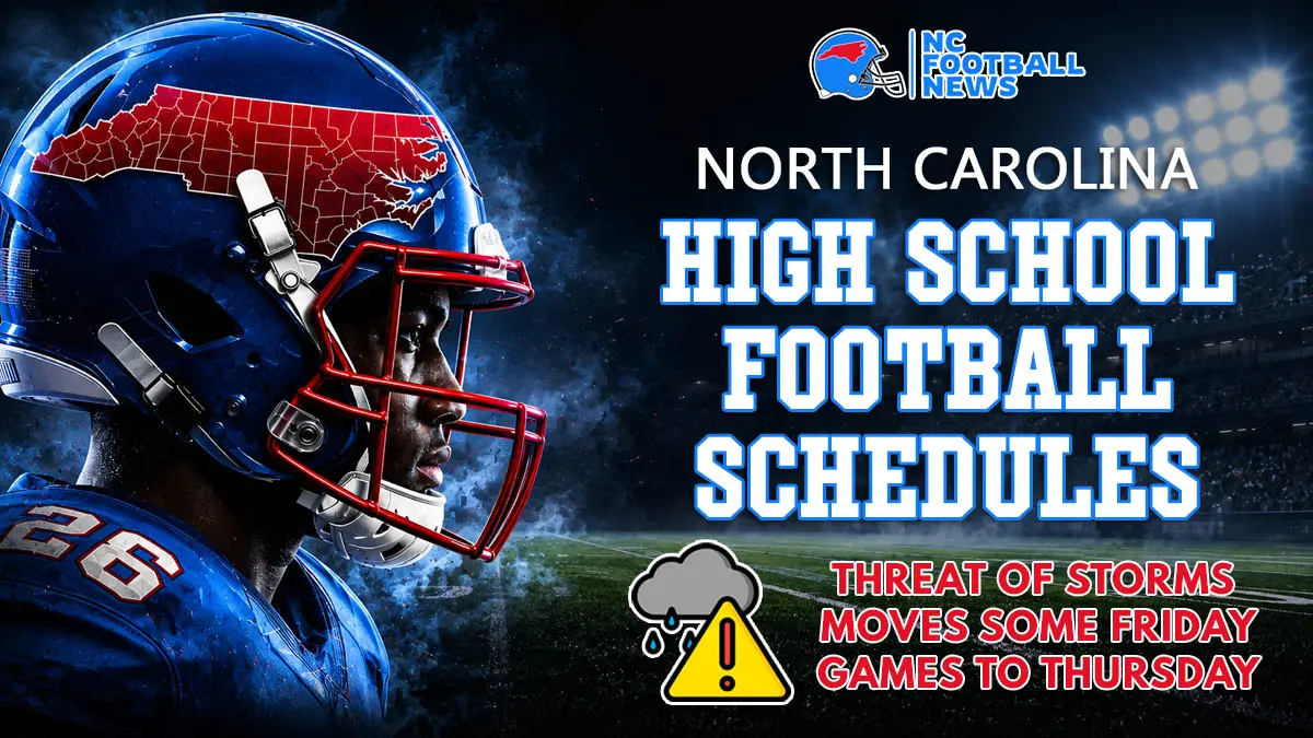 North Carolina high school football schedules are changing because of the threat of stormy weather