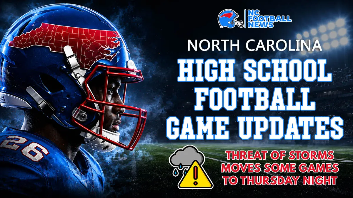 North Carolina high school football schedule updates due to the threat of inclement weather